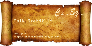 Csik Szebáld névjegykártya